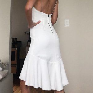 Alice & Olivia white midi dress